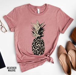 Pineapple Shirt, Leopard Shirts for Women, Foodie Shirt, Leopard Summer Shirt, Cute Pineapple T Shirt, Pineapple Lover,