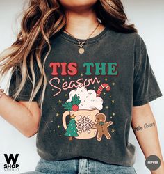Comfort Colors Tis the season Christmas t-shirt, cute Coffee chritmas tee, Christmas tee, holiday apparel, Holiday appar