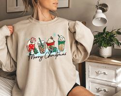 Gingerbread Christmas Coffee Shirt, Christmas coffee Sweatshirt, Coffee Lover gift, Latte drink Crewneck, women Holiday