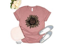 Leopard Sunflower Shirt, Womens Flowers Shirt, Sunflower Graphic Tee, Women's Tee, Trending, Gift For Her