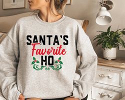 Santa's Favorite Ho Sweatshirt, Off the Shoulder, Slouchy Sweatshirt, Ugly Christmas Sweater, Plus Size Clothing for Wom