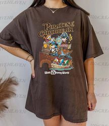 Retro Pirated of the Caribbean shirt, Mickey and F