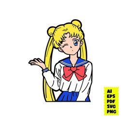 Sailor Moon Svg, Sailor Moon Character Svg, Girl Svg, Cartoon Svg, Ai Digital File