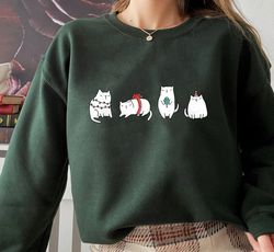 Cat Christmas Sweater Cat Shirts Vintage Kittens Cute Ugly Christmas Sweatshirt Retro Holiday Gifts Christmas Gift for M