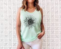 Sunflower Tank Top, Sunflower Tank Tops for Women, Plus Size Clothing Available, Womens Summer Tops, Womens Summer Cloth