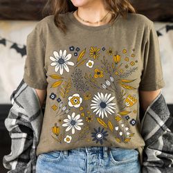 Wildflower Tshirt, Wild Flowers Shirt, Floral Tshirt, Flower Shirt, Gift for Women, Ladies Shirts, Best Friend Gift