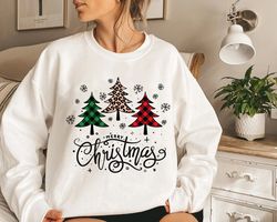 Womens Christmas Sweatshirt, Christmas Sweater, Christmas Crewneck, Christmas Tree Sweatshirt, Holiday Sweaters for Wome