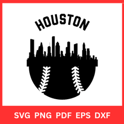 Houston Baseball Skyline Svg Vector