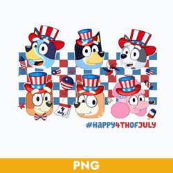 Bluey Friends Happy 4th Of July Png, 4th Of July Png, Bluey 4th Of July Png, Bluey Png, Patriotic Png Digital File