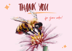 Thank you! Digital Card to Download Insect Painting Creeting Card.