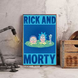 Rick and Morty Poster, Rick and Morty Wall Art, Movie Poster, Movie Wall Art, Sitcom Poster, Movie Decoration