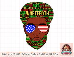 Juneteenth Beard Afro Natural Hair Word Art USA Sunglasses png, instant download, digital print