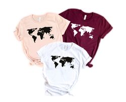 World Map Shirt, Travel Shirt, Traveler Gift, Travel Lover, Geography Shirt, Geography Teacher, Exchagne Student, Wander