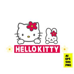 Hello Kitty Svg, Kawaii Kitty Svg, Kitty Svg, Kawaii Svg, Cute Cat Svg, Cat Svg, Cartoon Svg, Png Digital File