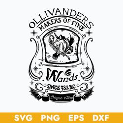 Ollivanders Makers Of Fine Wands Since 382 BC Svg, Harry Potter Svg, Magic Wizard Svg, Hogwarts Svg, Png Dxf Eps File