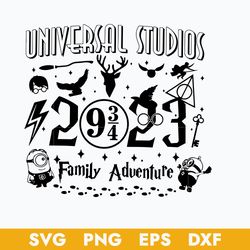 Universal Studio 2023 Family Adventure Svg, Harry Potter Svg, Hogwarts Svg, Minion Svg, Magic Castle Svg Digital File