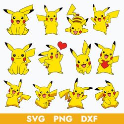 Pikachu Bundle Svg, Pikachu Svg, Pokemon Svg, Anime Svg, Png Dxf Digital File