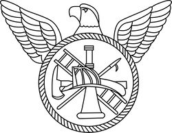 fire fighter badge line art vector file Black white vector outline or line art file