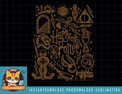 Kids Harry Potter Line Art Iconic Elements Icon Collage Youth png, sublimate, digital download