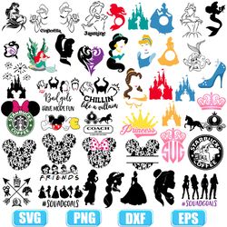 disney princess svg,Belle svg, Ariel svg,Cinderella svg,Jasmine SVG,Descendants svg,ariel silhouette svg