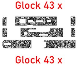Glock 43 x svg gun engraving design vector file for fiber laser engraving cnc cutting, Cricut, Floral Pattern 5.jpg