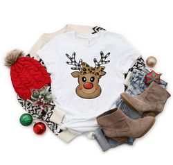 Leopard Reindeer Christmas Shirt,Reindeer Shirt,Peeping Reindeer Shirt,Merry Christmas Shirt,Christmas Family Shirt,Xmas