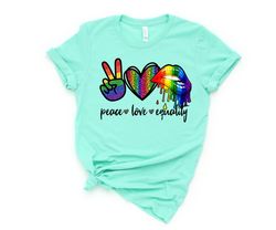 Peace Love Equality Shirt, Pride Shirt,Be You LGBTQ Shirt,Pride Month Shirt,Gay Pride T Shirt,LGBTQ Gift,Lesbian shirt,R