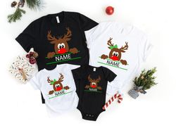 Reindeer Christmas Shirts, Christmas Family Shirts, Matching Family ,Personalized Holiday Xmas Shirt,Matching Christmas