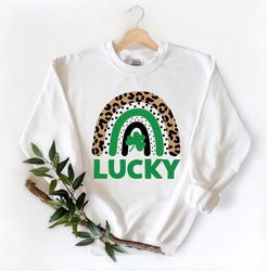 Shamrock Sweatshirt,St Patricks Day Sweatshirt ,Lucky Shirt,Rainbow Shirt,Lucky Me Shirt,Leopard Print Shirt,Kiss Me Shi