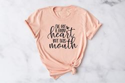 I've got a good heart but this mouth ,Funny Sarcastic Shirts, Funny Quotes, Mom Shirts, Funny gifts for mom, Funny Shirt