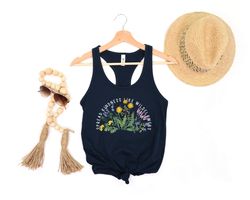 Wildflower Tank Top, Flower Tank Top, Floral Tank Top, Cute Spring Shirt, Boho Tank Top, Gift For Her, Birthday Gifts, W