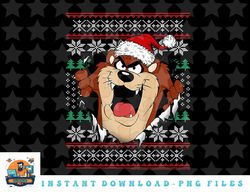Kids Looney Tunes Christmas Sweater Taz Rip Through png, sublimation, digital download