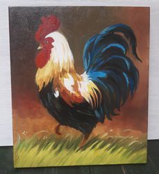 Rooster by Andriy Stadnyk Oil Canvas Paintings13,8*15,8 inch  35*40 cm Home Decor Art