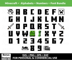 Minecraft Gaming Font | gamer font gaming font fantasy font funky font mine craft font collection font font bundle pixel