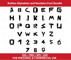 Roblox alphabets and numbers Font SVG, Roblox Font Vector, Roblox Alphabet SVG, Roblox Silhouette Svg, Roblox Alphabet