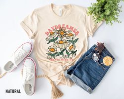 Boho Floral Shirt, Hippie Shirt, Daydreamer Shirt, Retro Tshirt, Floral t shirt, Summer tee, Flowers Tshirt, Garden Tee,