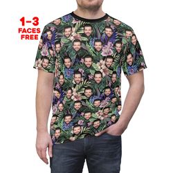 Crazy Face Unisex T-shirt, Tropical Personalized Face Shirt, Pet, Dog, Cat Face, Girlfriend, Boyfriend Gift, Custom Gift