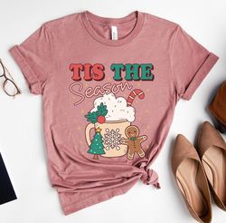 Tis the season Christmas T shirt, cute Coffee chritmas tee, Christmas tee, holiday apparel, Holiday apparel, Womens grap
