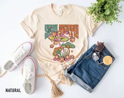 Vintage Illustration Mushroom Decor Art Shirt, Botanical Shirt, Plant Shirt, Mushroom Shirt, Hippie Shirt, Nature Lover