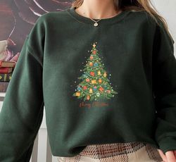 Womens Christmas Sweatshirt, Christmas Sweater, Christmas Crewneck, Christmas Tree Sweatshirt, Holiday Sweaters for Wome