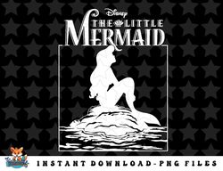 Disney The Little Mermaid Ariel Skygazing On Rock White png, sublimation, digital download