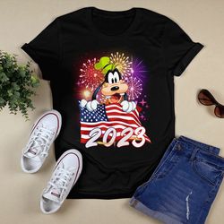 Goofy Dog American Flag 2023 4th Of July Independence Day T - shirt, Shirt For Men Women, Graphic Design, Unisex Shirt
