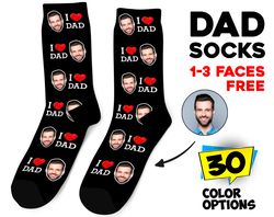 Custom Face Socks, Dad Personalized Photo Socks, Daddy Picture Socks, Face on Socks, Customized Gift For Dad, Him or Bes
