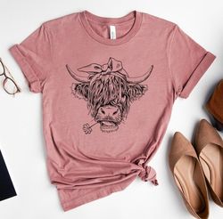 Cute Cow Shirt or Tank Top, Cow Shirt For Mom, Highland Cow Shirt, Cow Gifts For Her, Heifer Shirt, Farm T-shirt, Ranch
