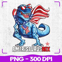 Dinosaur 4th of July Boys Girls Png, Amerisaurus T Rex Funny Png, 4th of July Png, Sublimation, PNG Files, Sublimation