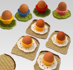 Egg Cup, Egg On Toast & Flower Pdf  Digital Pattern Crochet Patterns Amigurumi Turtle Amigurumi Pattern Tutorial PDF