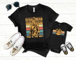 dadalorian and son shirt, disney star wars dad shirt, dad and baby matching shirts, new dad shirt