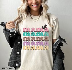 Retro Vintage Mama Shirt, Leopard Mama Shirt, Mom Life Shirt,Girl Mama Shirt, Motherhood Shirt, Cute Mom Shirt,Mothers D