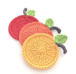 Fruit Coasters for decor. Make crochet gift. Crochet wedding Fruit Coasters.  Crochet Fruit Coasters  Digital Pattern Cr