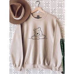 Winnie The Pooh Sweatshirt, Cute Bear Sweater, Teddy Bear Sweater, Gift For Husbands, Family Matching Sweatshirt, Person